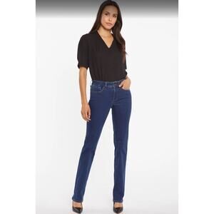 NYDJ Marilyn Straight Leg Jeans Dark Wash Denim Lift Tuck Technology - Size 4